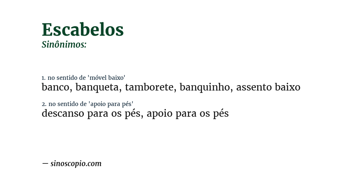 Sinônimo de escabelos