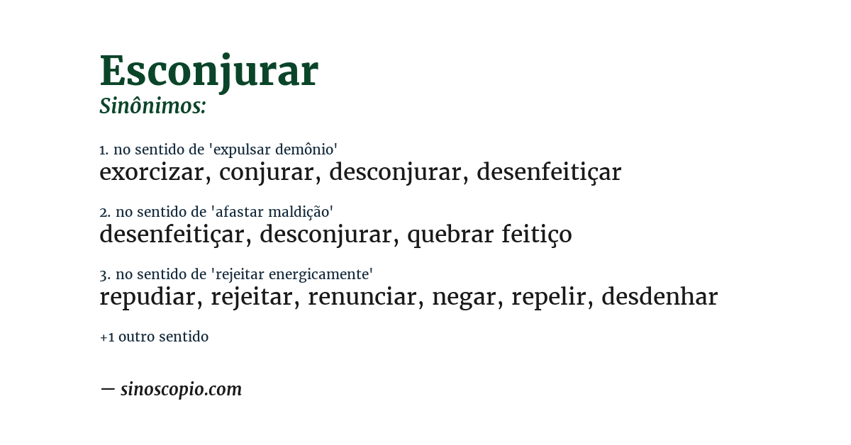 Sinônimo de esconjurar