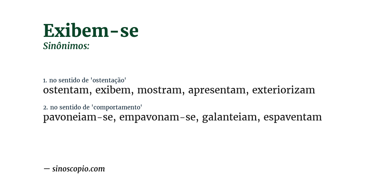 Sinônimo de exibem-se