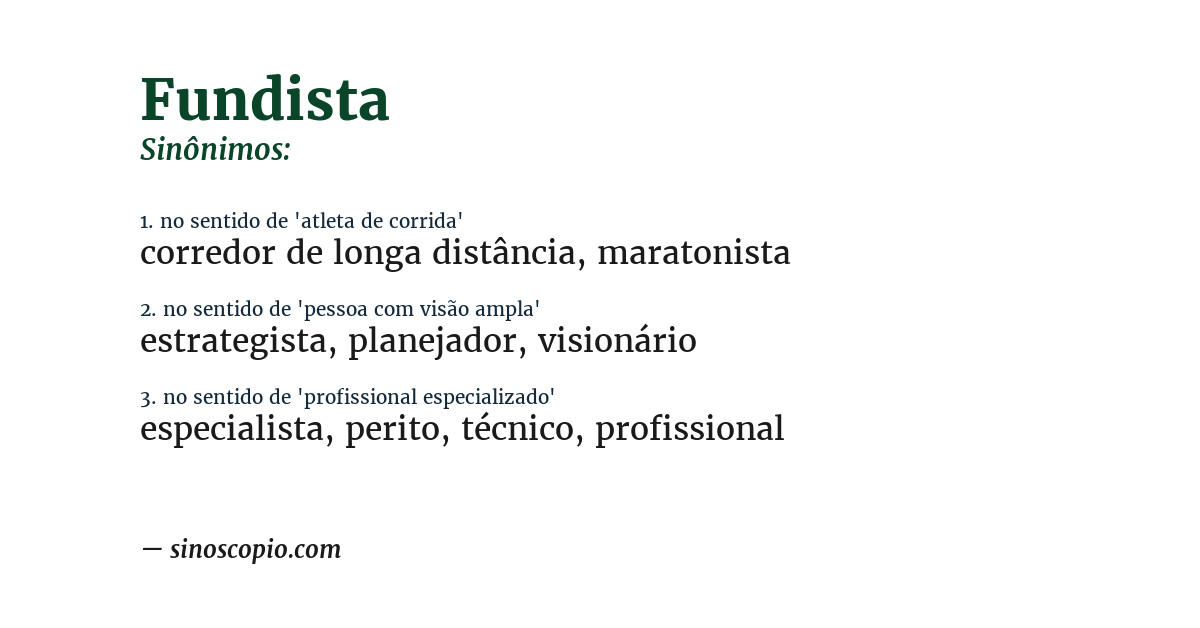 Sinônimo de fundista