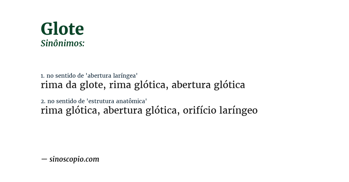 Sinônimo de glote