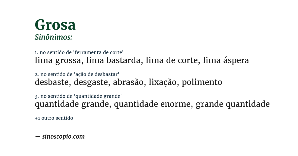 Sinônimo de grosa