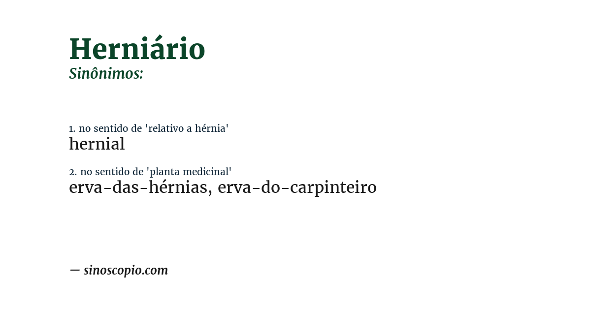 Sinônimo de herniário