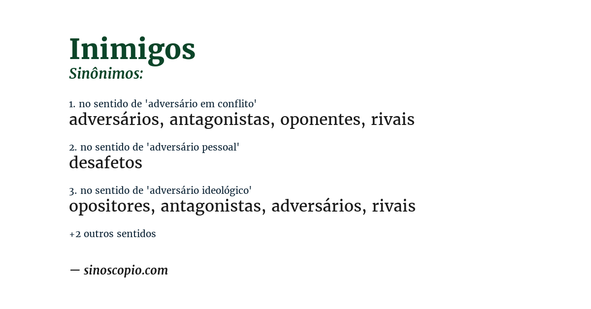 Sinônimo de inimigos