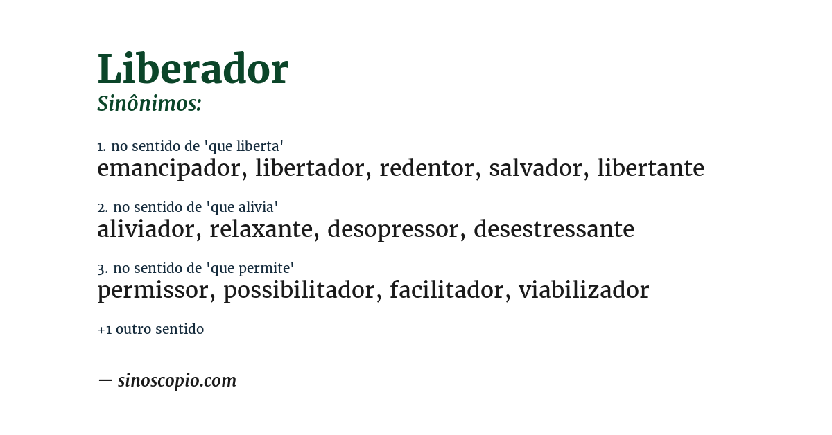 Sinônimo de liberador