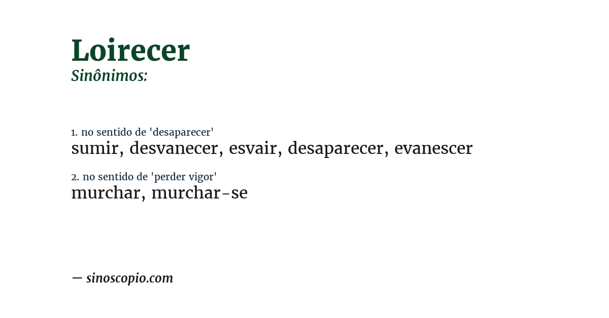 Sinônimo de loirecer