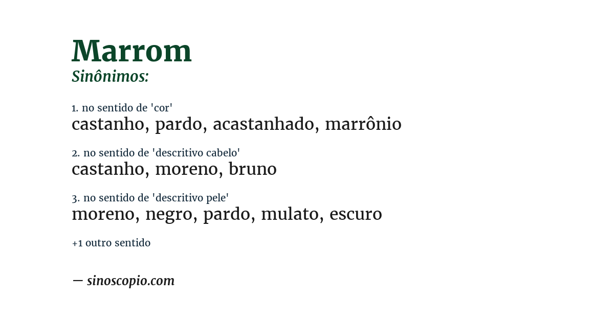 Sinônimo de marrom