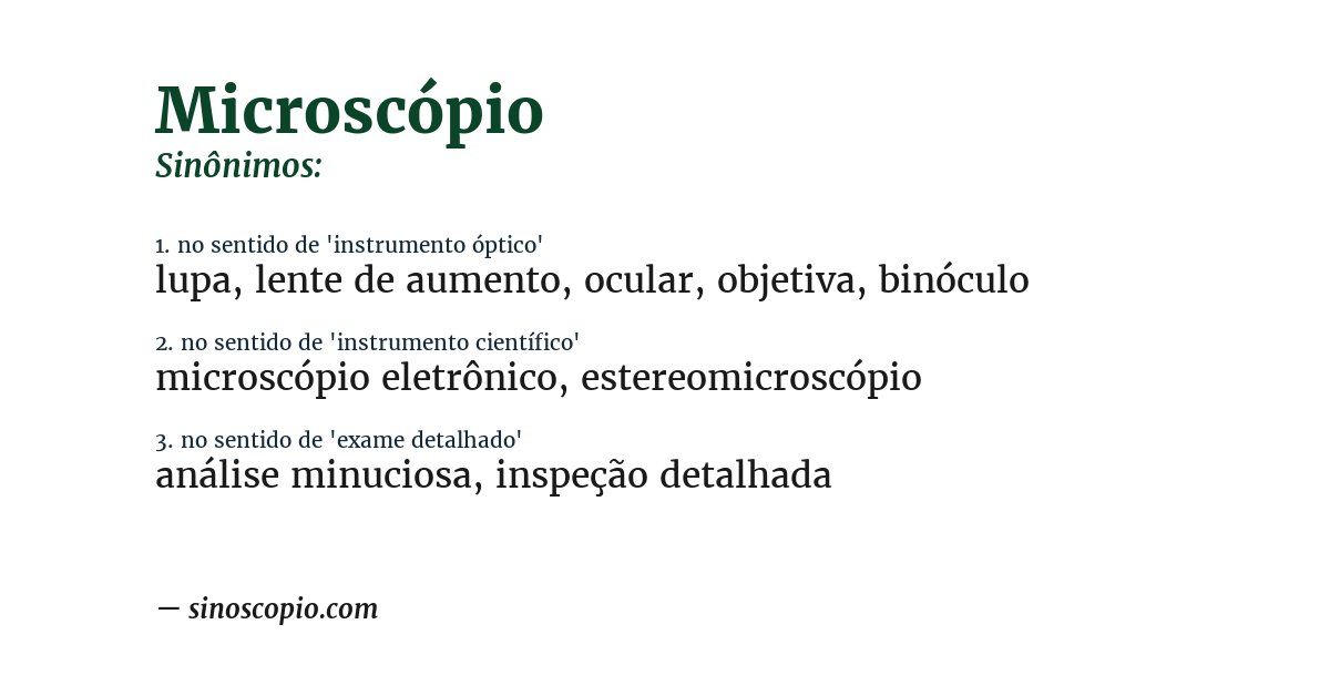 Sinônimo de microscópio