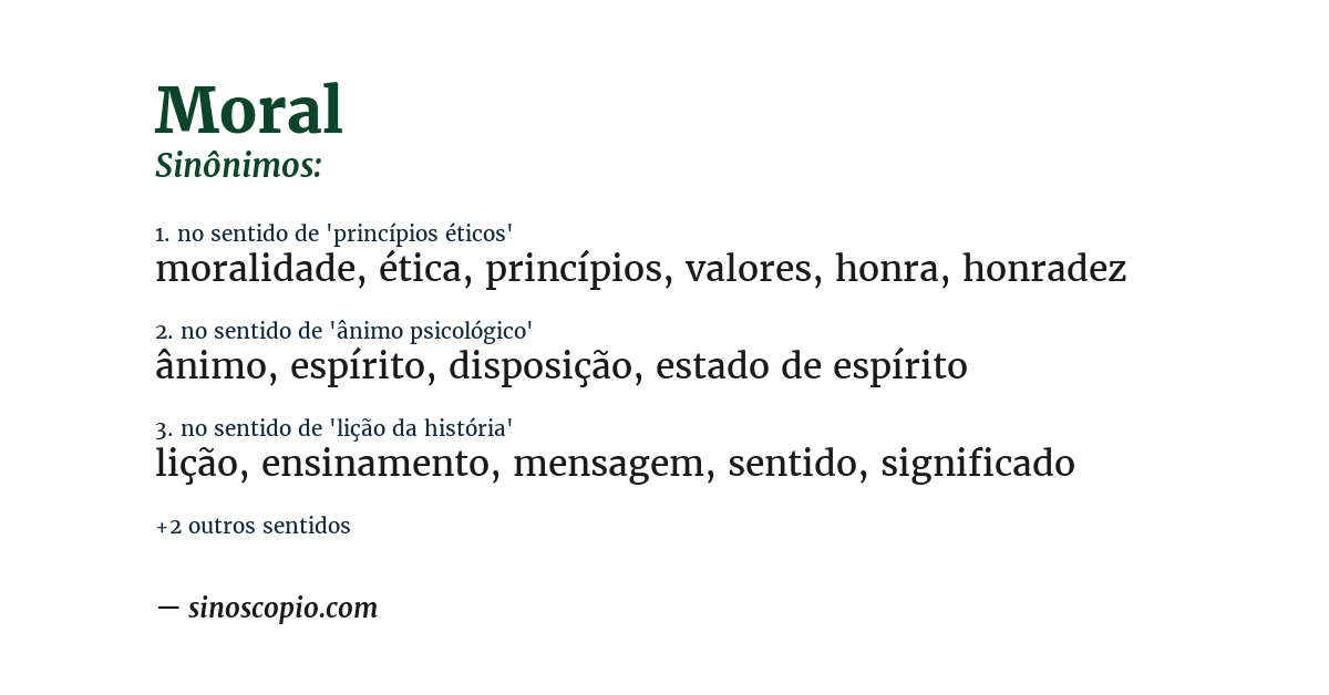 Sinônimo de moral