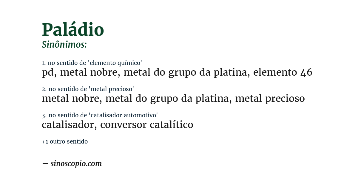 Sinônimo de paládio