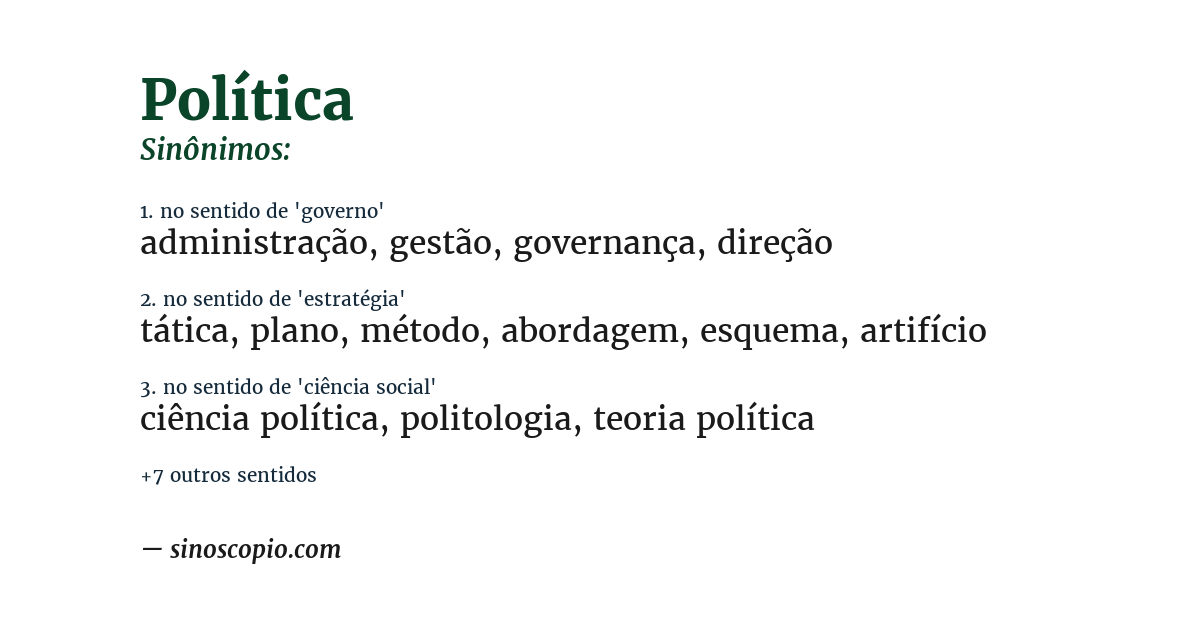 Sinônimo de política