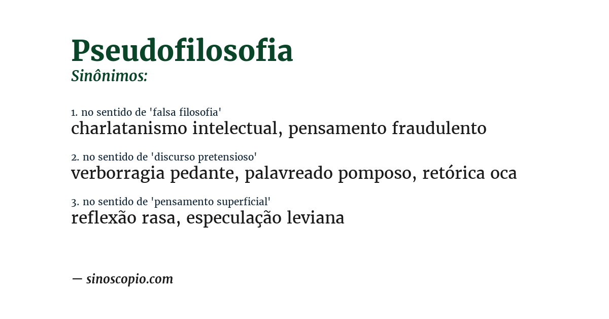 Sinônimo de pseudofilosofia