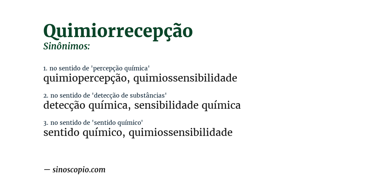Sinônimo de quimiorrecepção