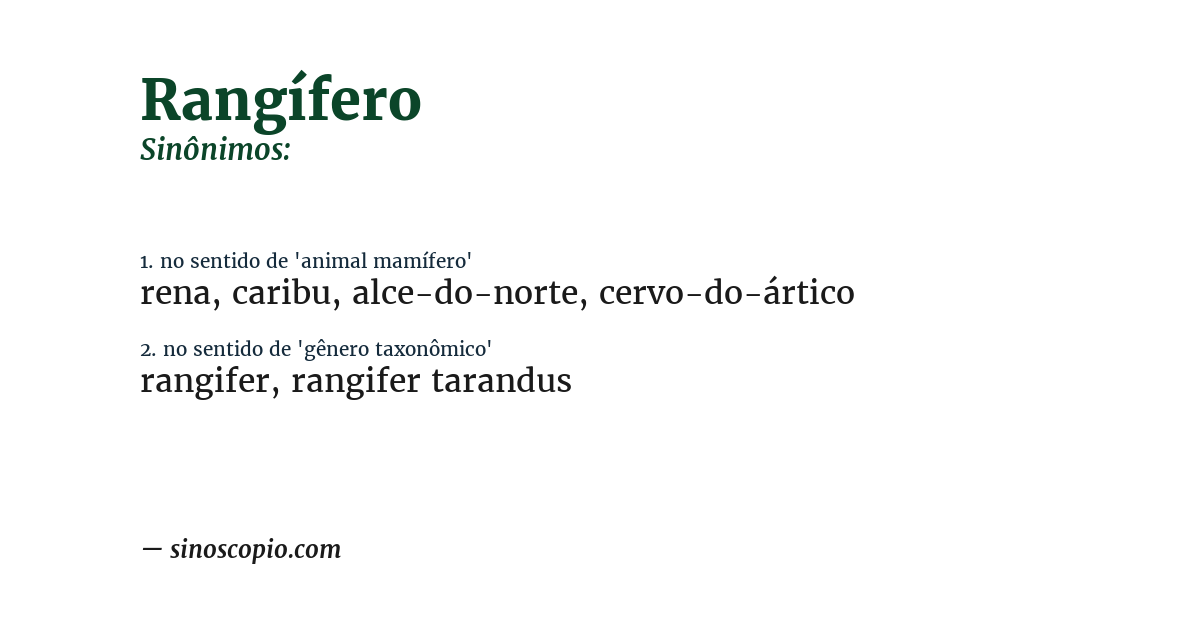 Sinônimo de rangífero