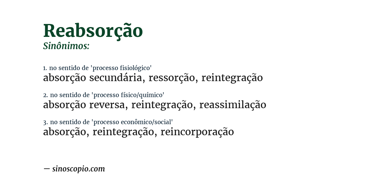 Sinônimo de reabsorção