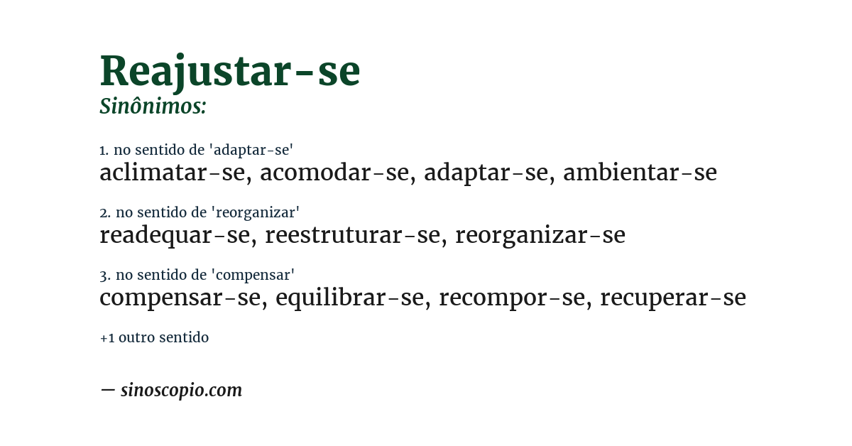Sinônimo de reajustar-se