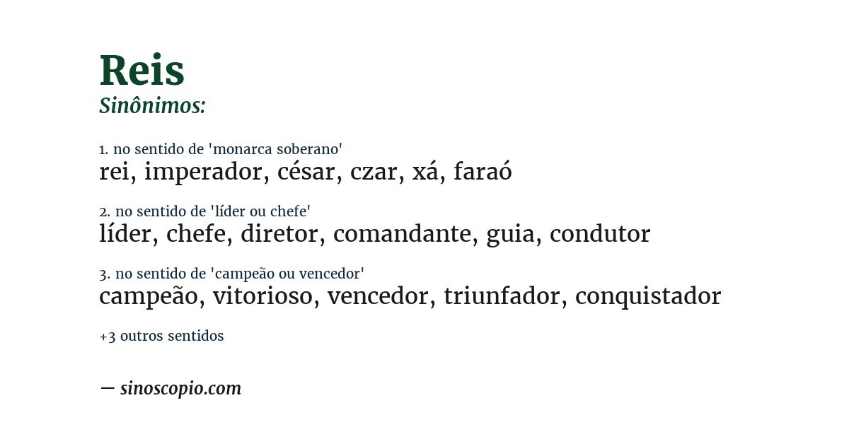 Sinônimo de reis