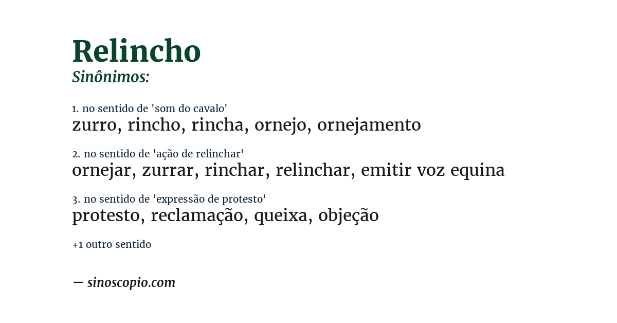 Sinônimo de relincho