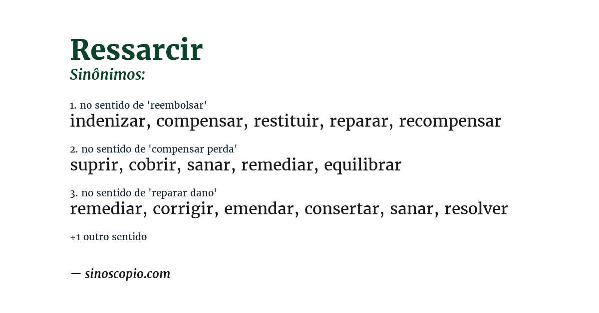 Sinônimo de ressarcir