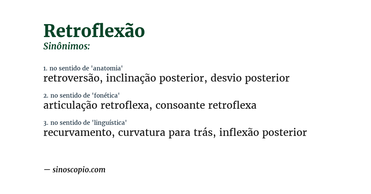 Sinônimo de retroflexão