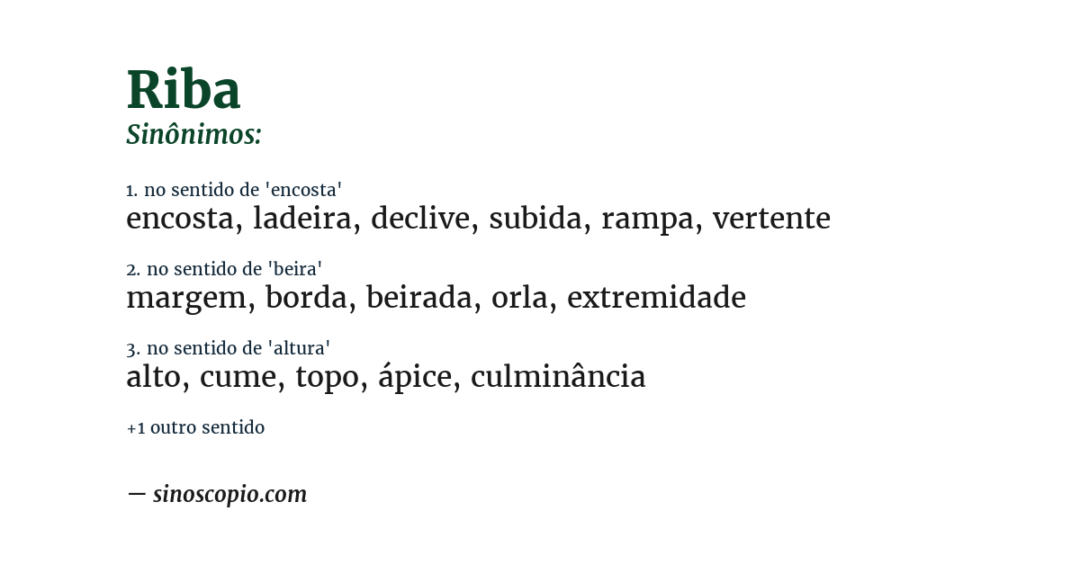 Sinônimo de riba