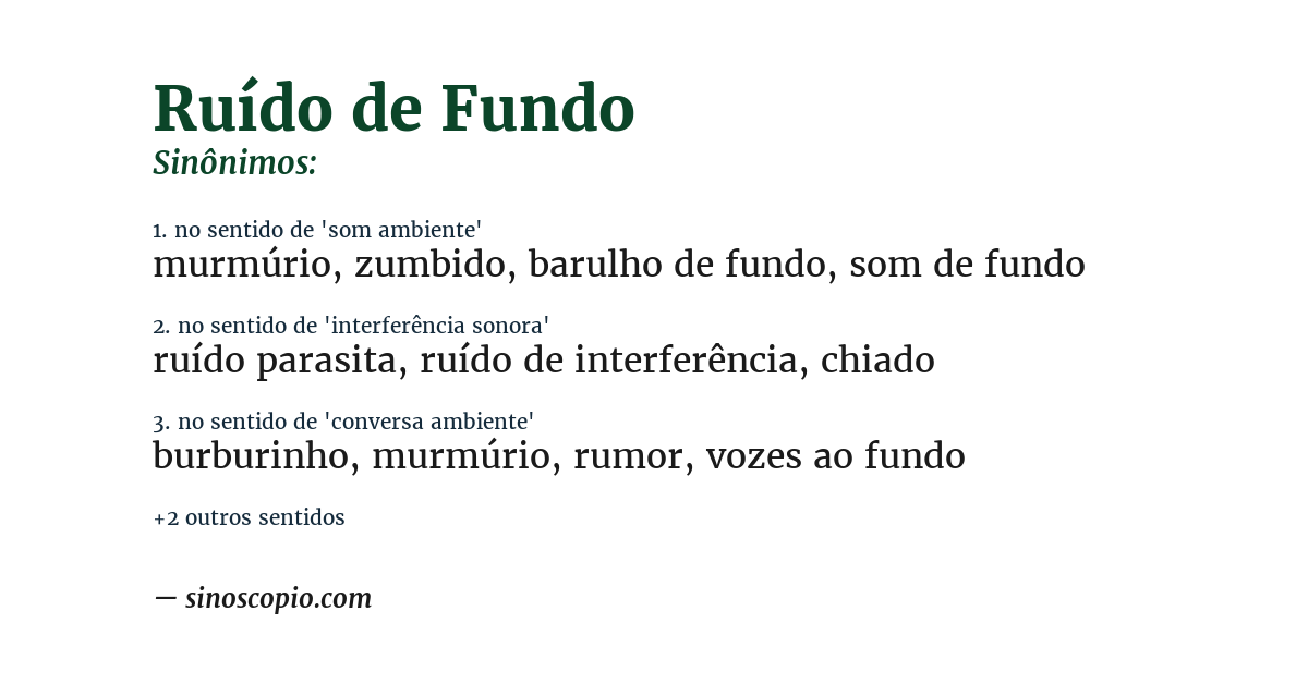 Sinônimo de ruído de fundo