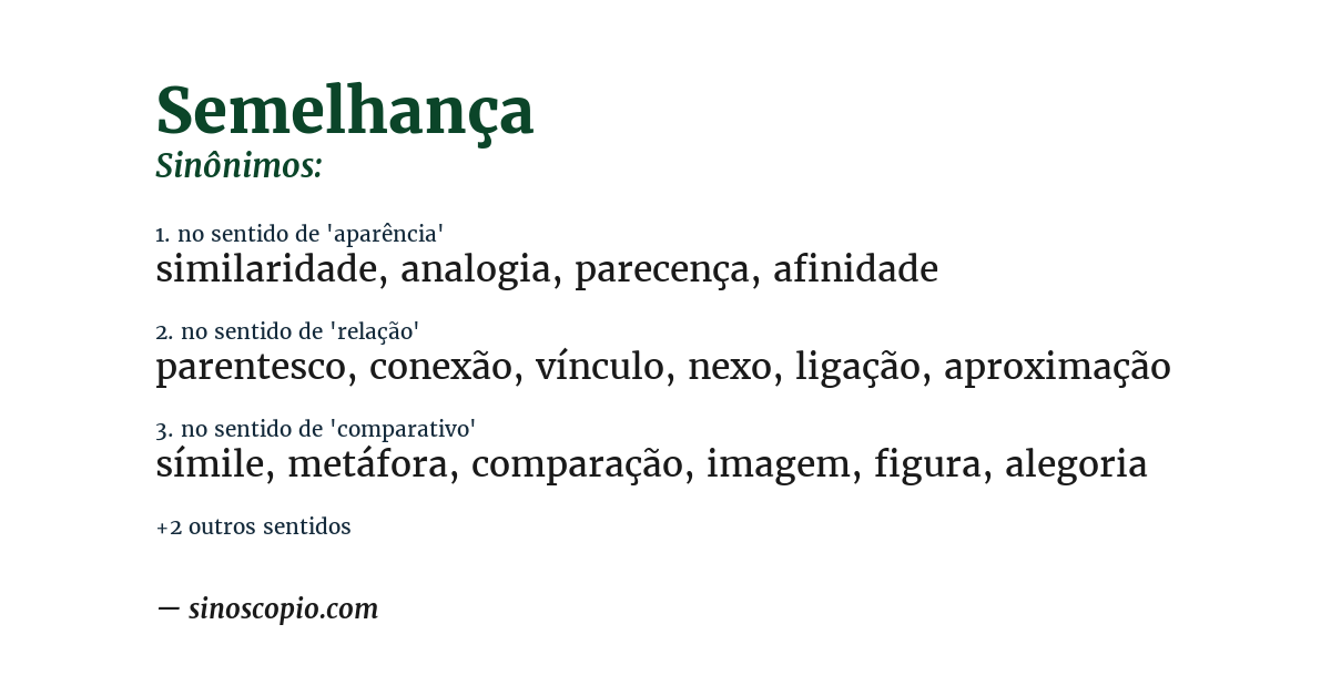Sinônimo de semelhança
