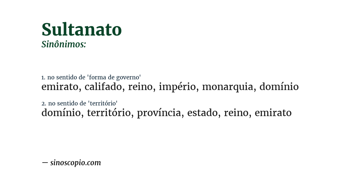 Sinônimo de sultanato