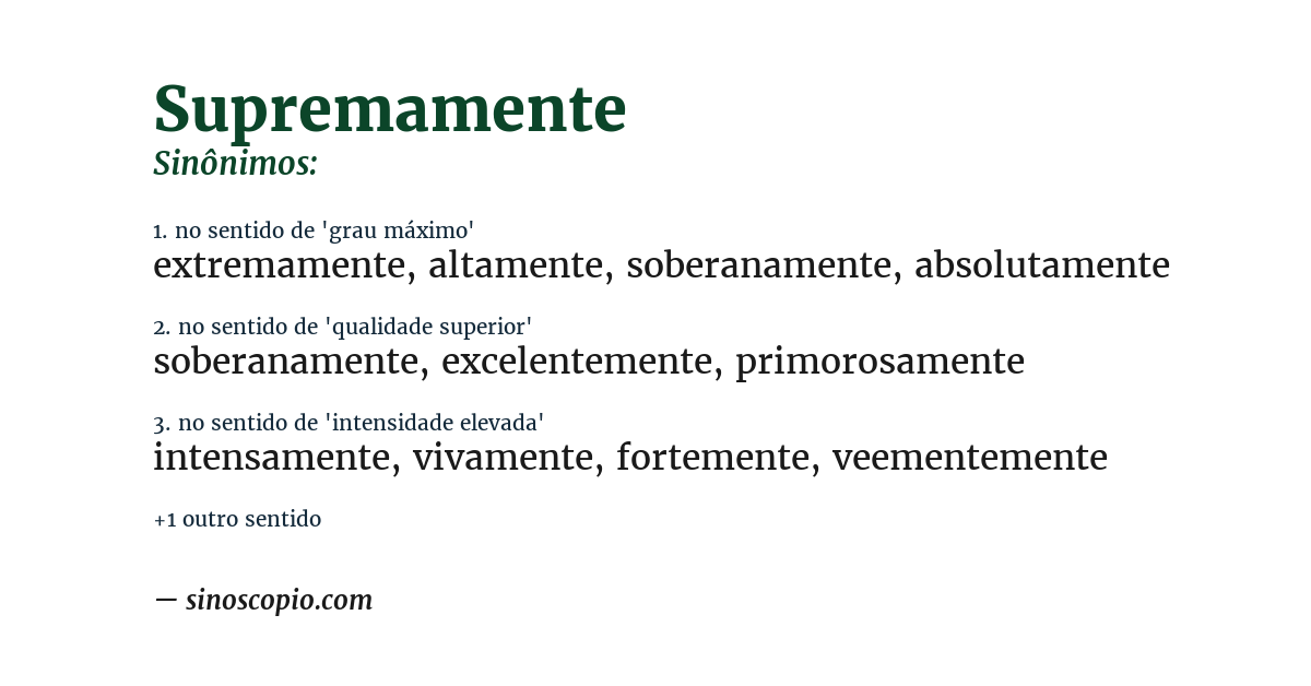 Sinônimo de supremamente