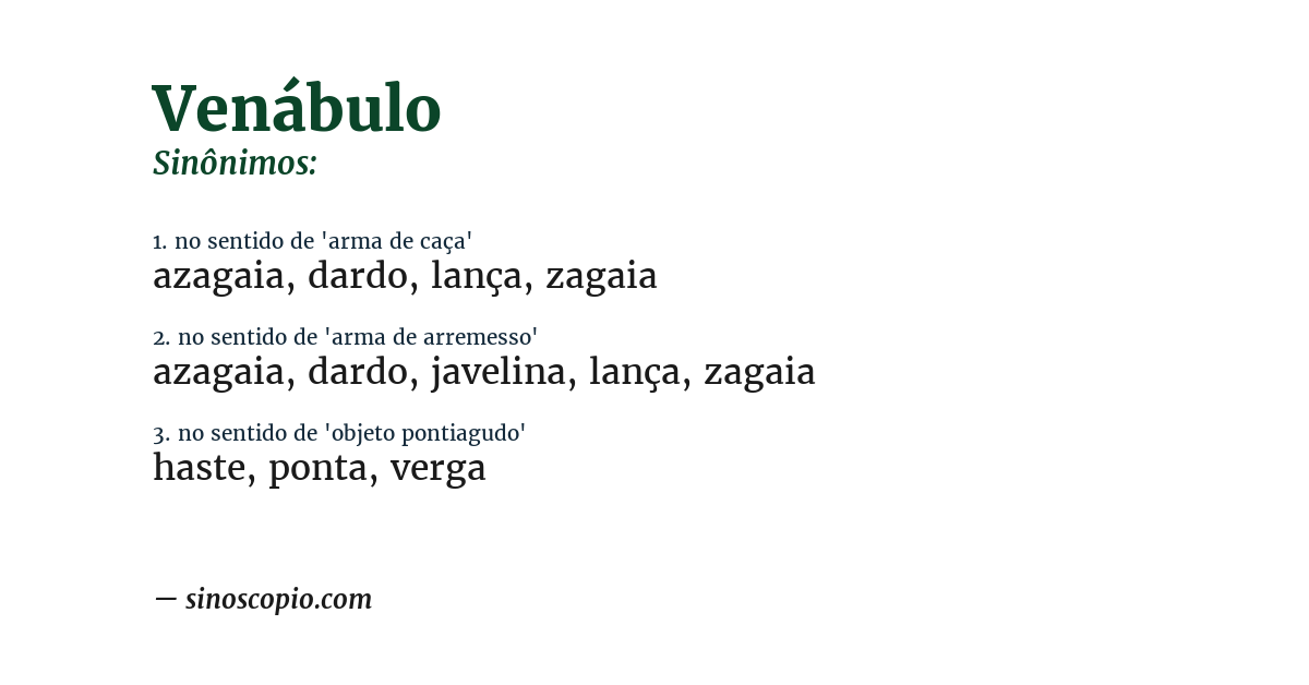 Sinônimo de venábulo