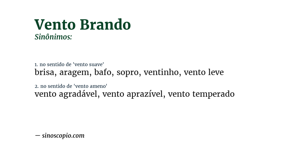 Sinônimo de vento brando