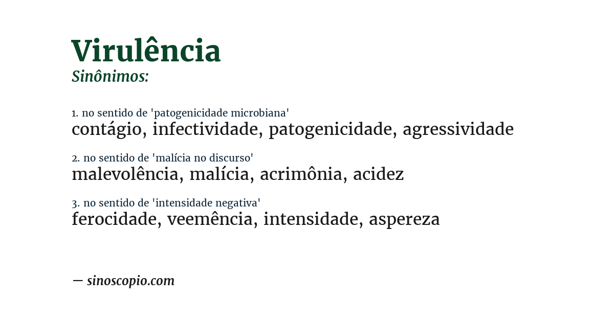 Sinônimo de virulência