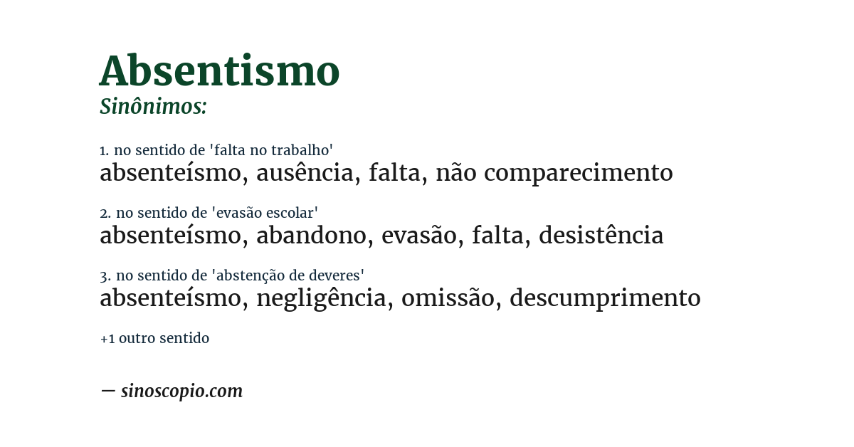 Sinônimo de absentismo