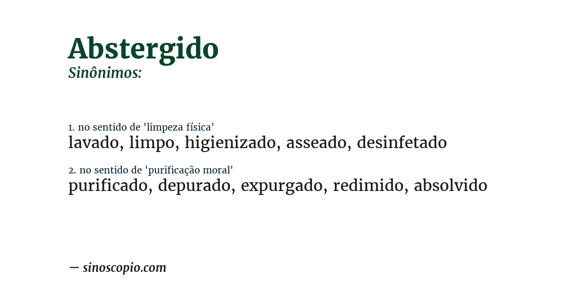 Sinônimo de abstergido