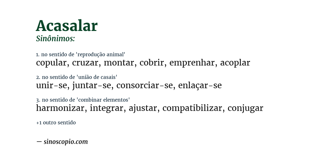 Sinônimo de acasalar