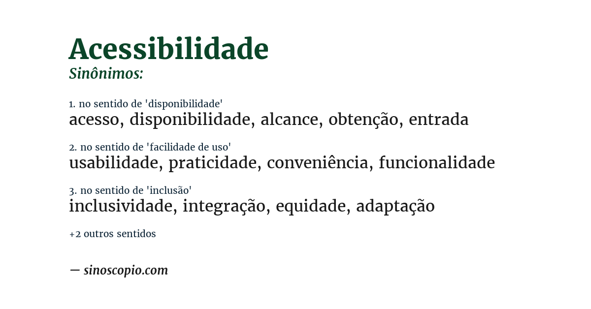 Sinônimo de acessibilidade