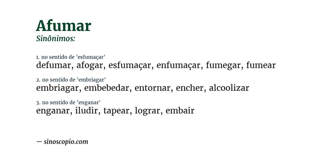 Sinônimo de afumar