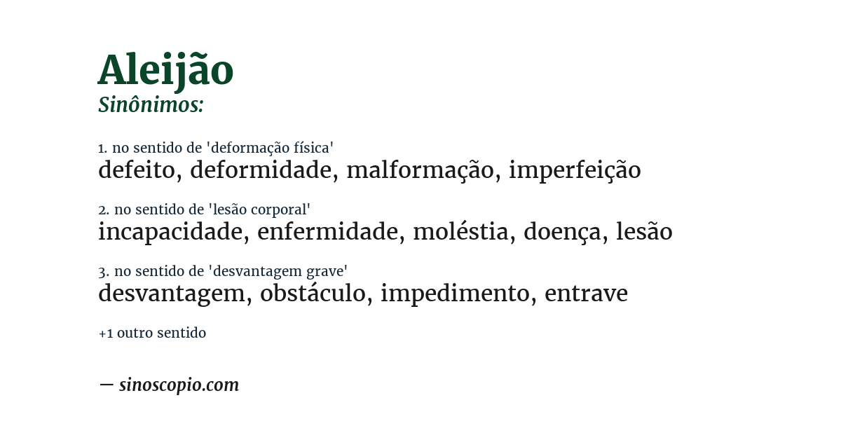 Sinônimo de aleijão