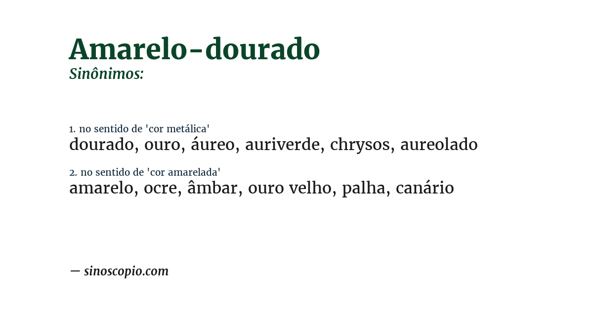 Sinônimo de amarelo-dourado