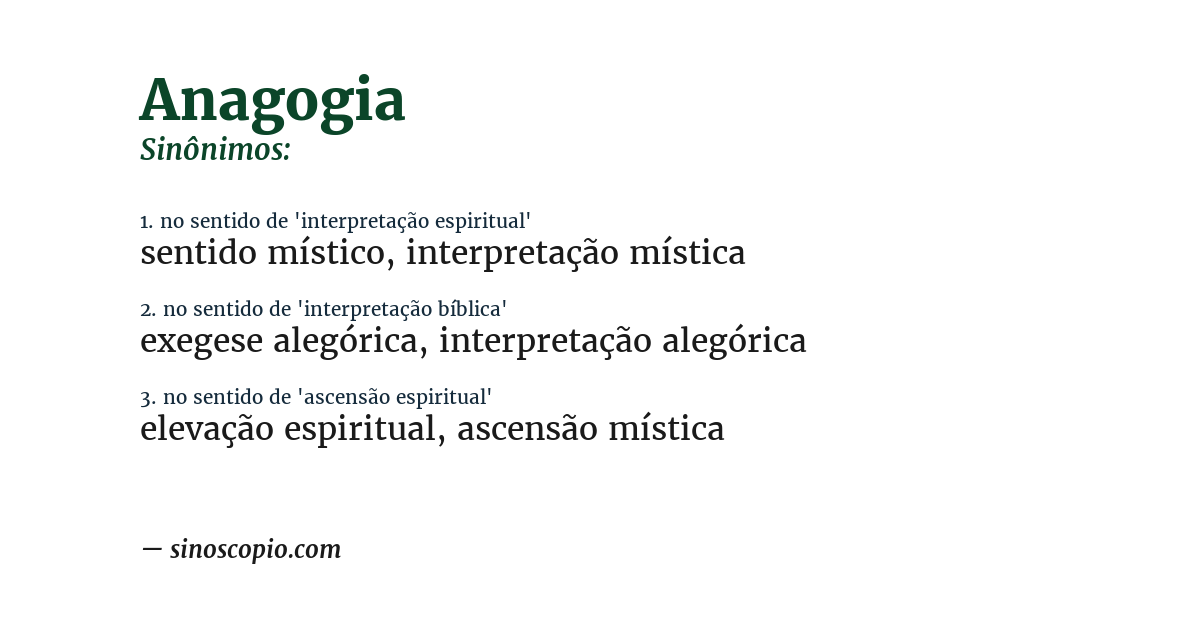 Sinônimo de anagogia