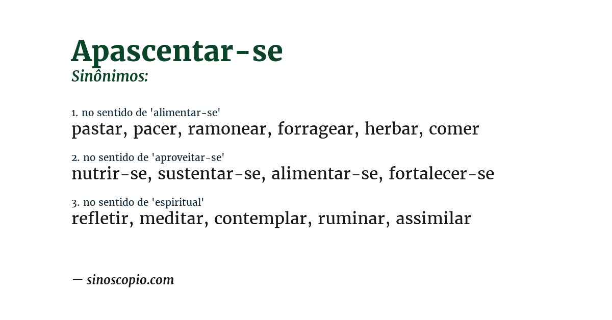 Sinônimo de apascentar-se
