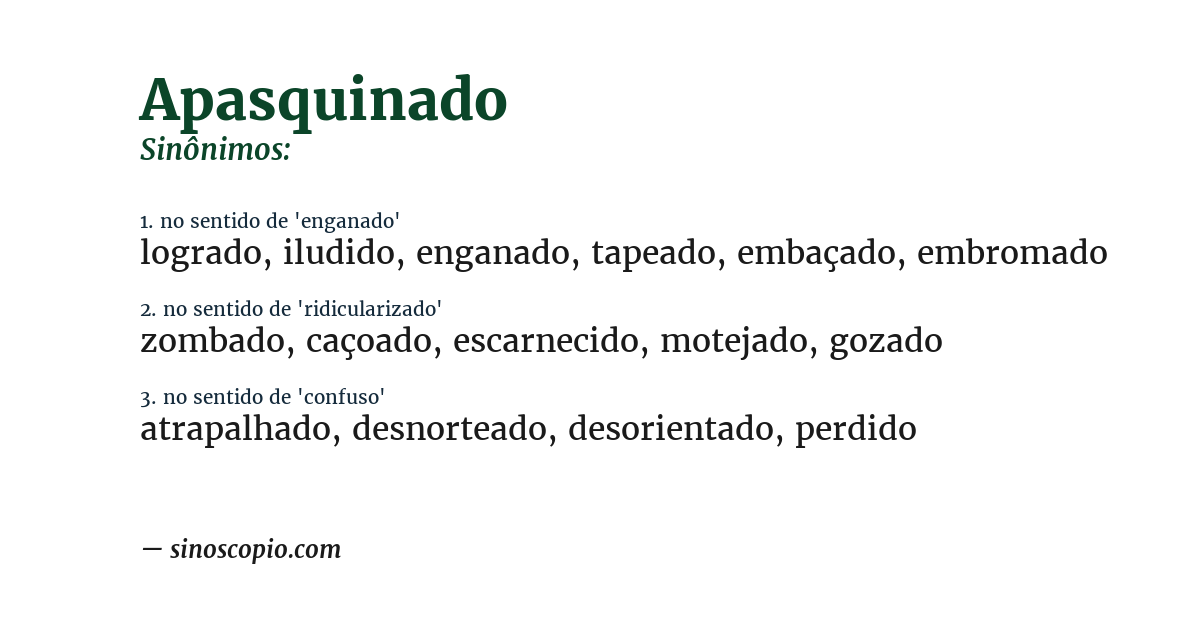 Sinônimo de apasquinado