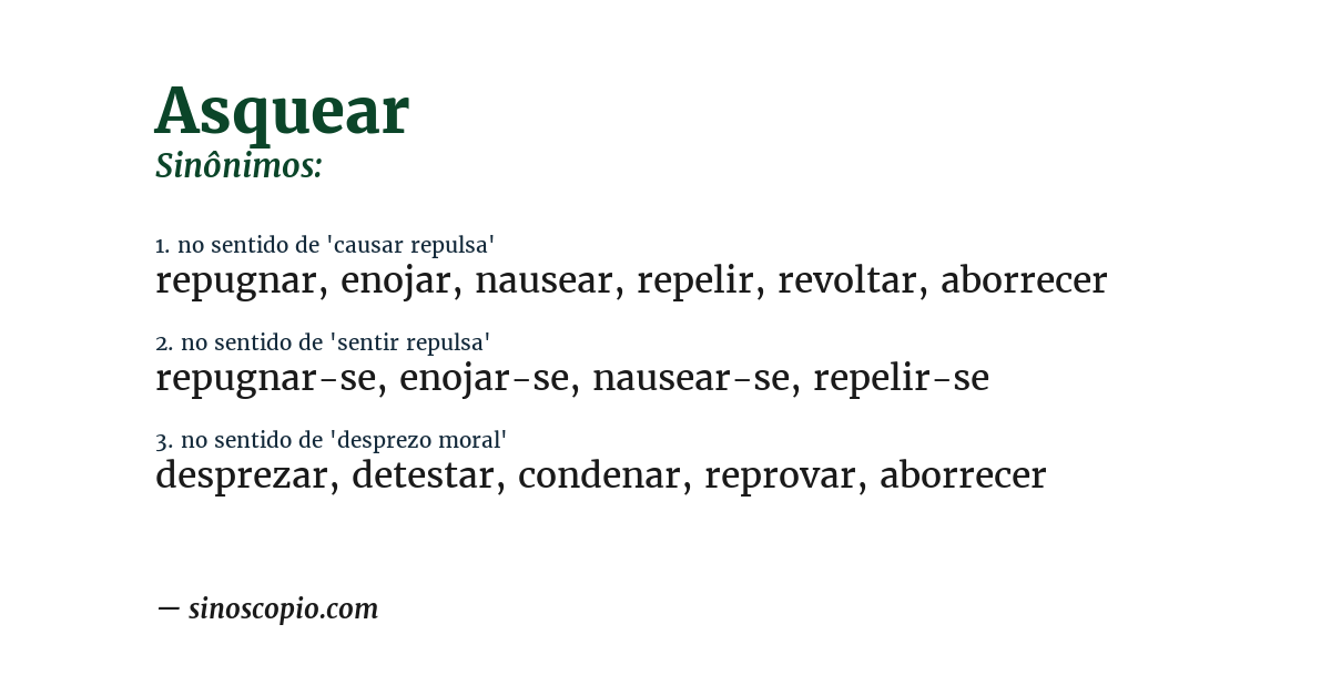 Sinônimo de asquear