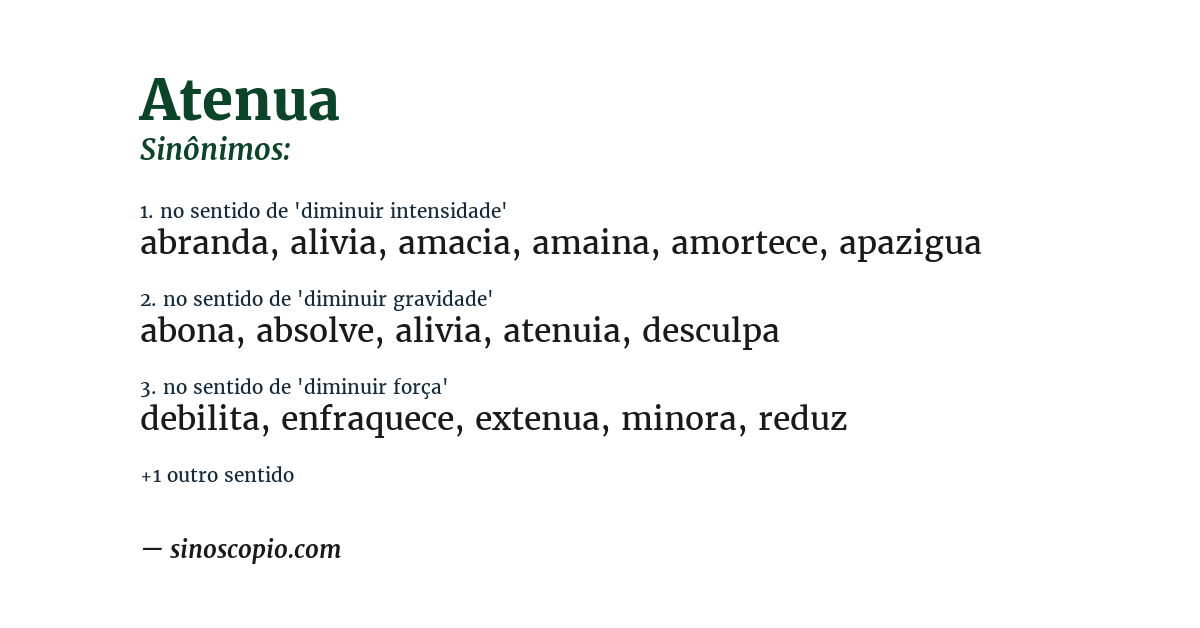 Sinônimo de atenua