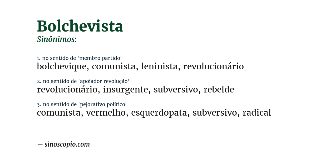 Sinônimo de bolchevista