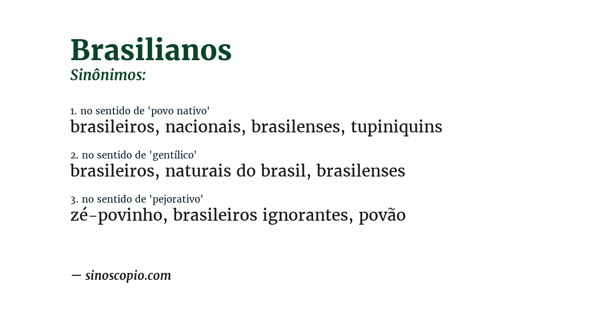Sinônimo de brasilianos
