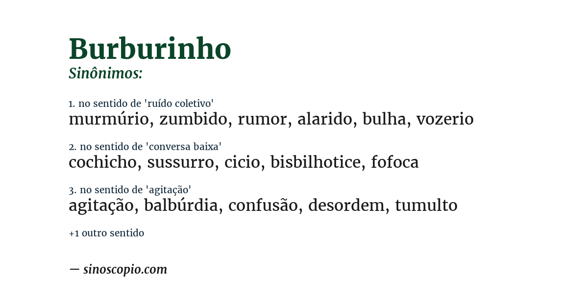 Sinônimo de burburinho