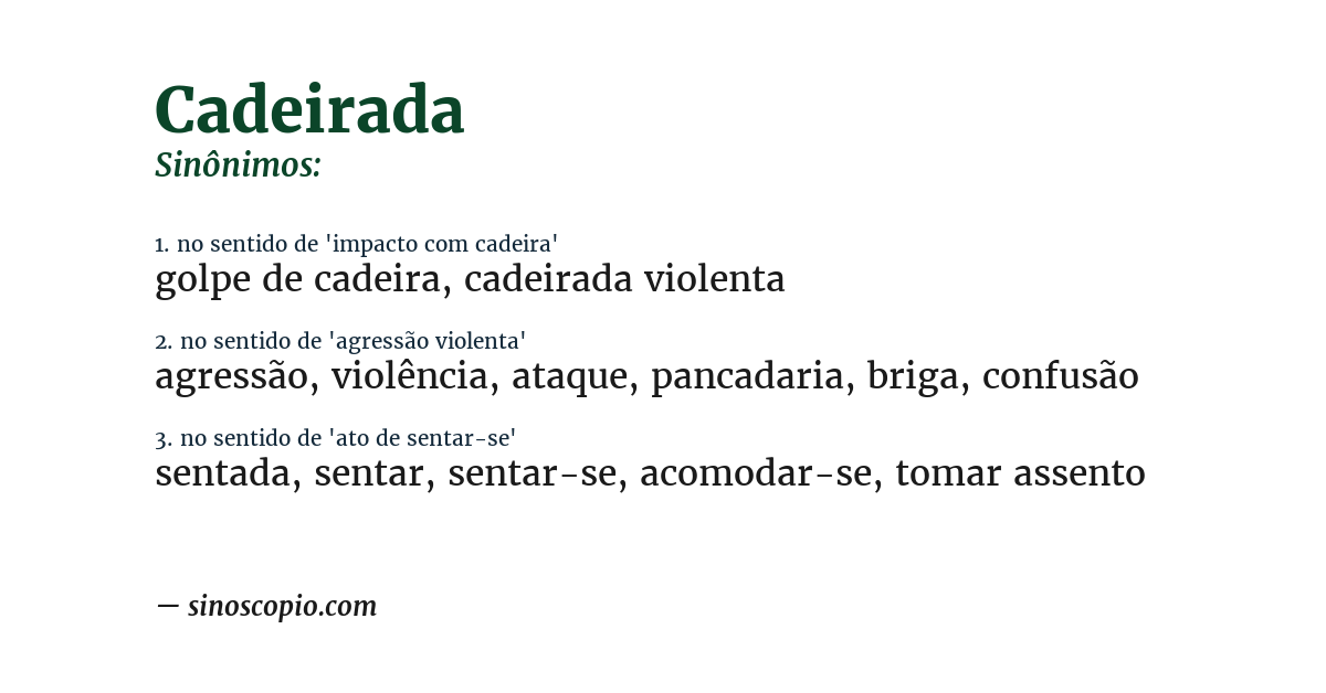 Sinônimo de cadeirada