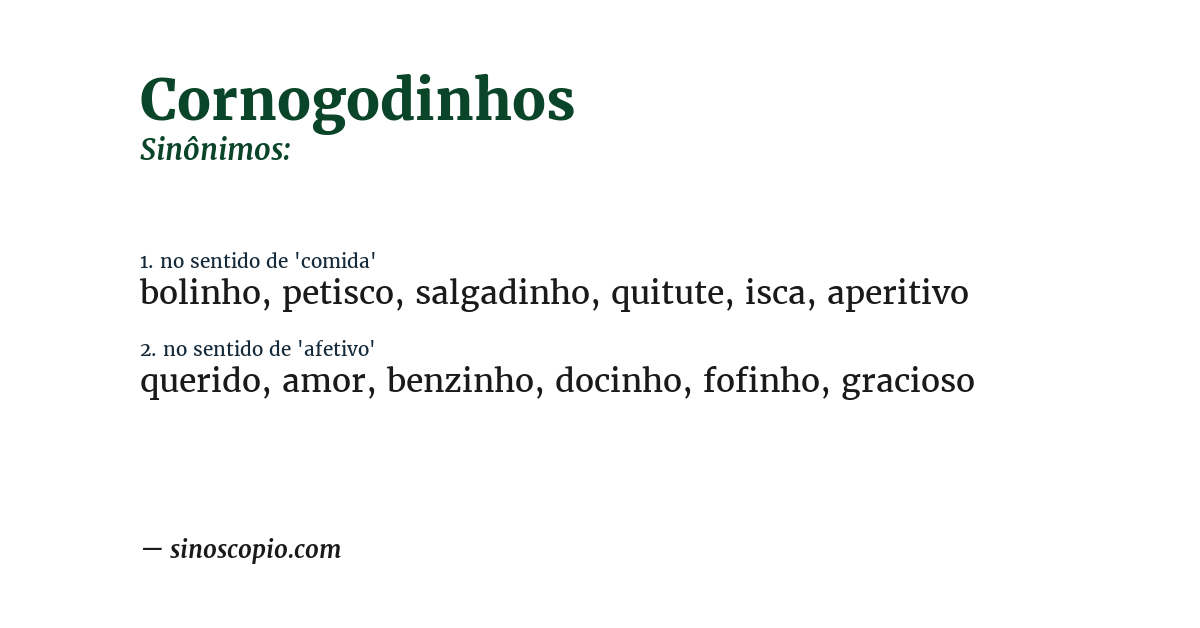 Sinônimo de cornogodinhos