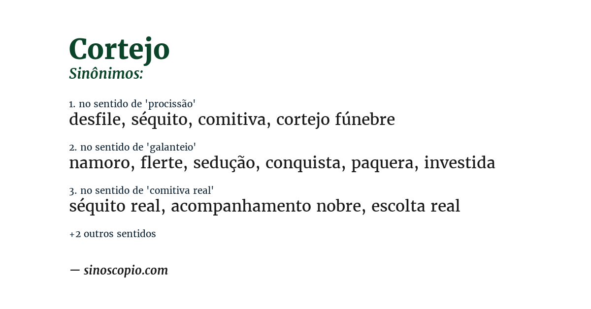 Sinônimo de cortejo